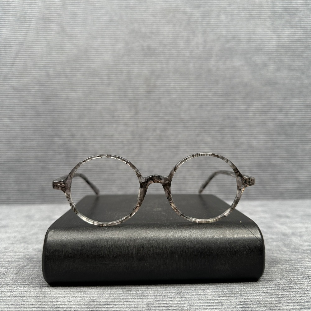 Firmoo Grey Marble Round Y2K Eyeglass Frames DBSN62204 48-21-138 C08 Full Rim
